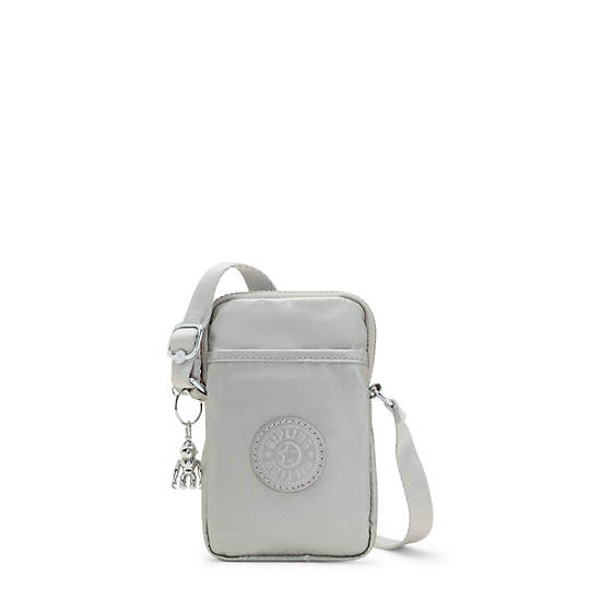 Sac Mobile Kipling Tally Metallic Crossbody Argent | FR 1846BE